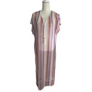 RACHEL ZOE Pastel Striped Coverup Caftan Size M NEW with tags